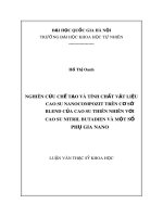 Tóm tắt Luận văn Thạc sĩ Khoa học: Nghiên cứu chế tạo và tính chất vật liệu cao su nano compozit trên cơ sở blend của cao su thiên nhiên với cao su nitril butadien và một số phụ gia nano