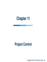 Lecture Project management: A managerial approach – Chapter 11: Project control