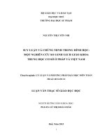 Luận văn Thạc sĩ Giáo dục học Suy luận và chứng minh trong Hình học: một nghiên cứu so sánh sách giáo khoa Trung học cơ sở ở Pháp và Việt Nam