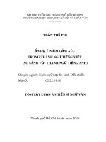 Tóm tắt Luận án Tiến sĩ Ngữ văn: Ẩn dụ ý niệm cảm xúc trong thành ngữ tiếng Việt (so sánh với thành ngữ tiếng Anh)