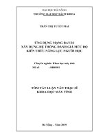 Ứng dụng mạng Bayes xây dựng hệ thống đánh giá mức độ kiến thức năng lực người học