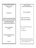 Master thesis in the English language: Names of human body parts and their influence on names of common objects in Vietnamese English - A Cognitive Semantic Perspective versus