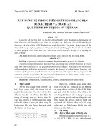 Xây dựng hệ thống tiêu chí theo thang bậc để xác định và đánh giá quá trình đô thị hóa ở Việt Nam