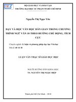 Luận văn Thạc sĩ Giáo dục học: Dạy và học Văn học dân gian trong chương trình Ngữ văn 10 theo hướng chủ động, tích cực