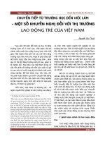 Chuyển tiếp từ trường học đến việc làm - một số khuyến nghị đối với thị trường lao động trẻ của Việt Nam