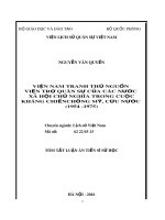 Tóm tắt Luận án Tiến sĩ Sử học: Việt Nam tranh thủ nguồn viện trợ quân sự của các nước xã hội chủ nghĩa trong cuộc kháng chiến chống Mỹ, cứu nước (1954-1975)