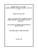 Tóm tắt Luận án Tiến sĩ Lịch sử: Đảng lãnh đạo cuộc vận động quốc tế chống đế quốc Mỹ xâm lược Việt Nam (1954-1975)