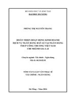Tóm tắt luận văn Thạc sĩ Tài chính ngân hàng: Hoàn thiện hoạt động kinh doanh dịch vụ ngân hàng bán lẻ tại ngân hàng thương mại cổ phần Công Thương Việt Nam – Chi nhánh Gia Lai