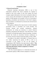 Dissertation summary: The impact of corporate governance on the quality of financial reporting information of listed companies in Vietnam