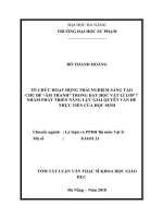 Tổ chức hoạt đông hoạt động trải nghiệm sáng tạo chủ đề “Âm thanh” trong dạy học vật lí lớp 7 nhằm phát triển năng lực giải quyết vấn đề thực tiễn của học sinh