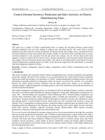 Control oriented inventory production and sales activities in Chinese manufacturing firms