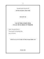 Tóm tắt Luận văn Thạc sĩ Công nghệ thông tin: Các kỹ thuật phân tích và lấy tin tự động từ website