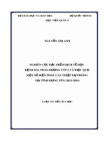 Luận án tiến sĩ Y học: Nghiên cứu đặc điểm dịch tễ học bệnh đái tháo đường týp 2 và hiệu quả một số biện pháp can thiệp dự phòng tại tỉnh Hưng Yên (2013-2015)