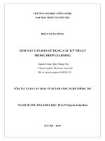 Tóm tắt Luận văn Thạc sĩ Công nghệ thông tin: Tóm tắt văn bản sử dụng các kỹ thuật trong deep learning