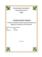 A study on translation methods of personal pronouns from english into vietnamese in the thorn birds