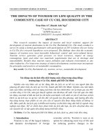 The impacts of tourism on life quality in the community: Case of Cu Chi, Ho Chi Minh city