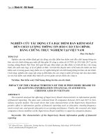 Nghiên cứu tác động của đặc điểm ban kiểm soát đến chất lượng thông tin báo cáo tài chính: Bằng chứng thực nghiệm tại Việt Nam