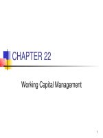 Lecture Managerial finance - Chapter 22: Working capital management