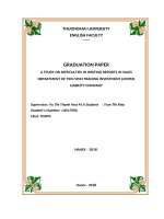 A study on difficulties in writing reports in sales department of tien vinh trading investment limited liability company 