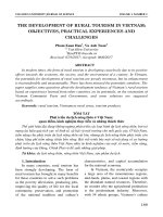 The development of rural tourism in Vietnam: Objectives, practical experiences and challenges