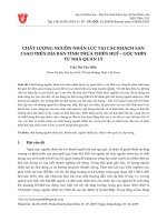 Chất lượng nguồn nhân lực tại các khách sạn 3 sao trên địa bàn tỉnh Thừa Thiên Huế – Góc nhìn từ nhà quản lý