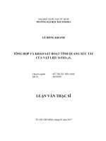 Tổng hợp và khảo sát hoạt tính quang xúc tác của vật liệu SrTiO3-xSx