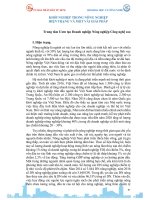 Khởi nghiệp trong nông nghiệp hiện trạng và một vài giải pháp