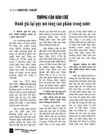 Thông cáo báo chí: Đánh giá lại quy mô tổng sản phẩm trong nước