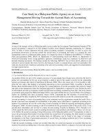 Case study in a Malaysian public agency on an asset management moving towards the accrual basis of accounting