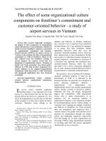 The effect of some organizational culture components on frontliner’s commitment and customer-oriented behavior - a study of airport services in Vietnam
