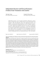 Independent directors and firm performance: Evidence from Vietnamese stock market