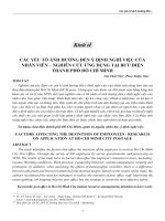 Các yếu tố ảnh hưởng đến ý định nghỉ việc của nhân viên – Nghiên cứu ứng dụng tại Bưu điện thành phố Hồ Chí Minh