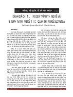 Đánh giá chất lượng quy trình thống kê và sản phẩm thống kê tại Cơ quan thống kê Slovenia