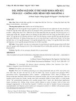 Đặc điểm ngộ độc ở trẻ nhập khoa hồi sức tích cực – chống độc Bệnh viện Nhi Đồng 1