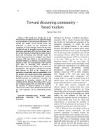 Toward discerning community based tourism