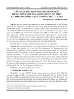 Các nhân tố ảnh hưởng đến sự gắn kết trong công việc của công chức, viên chức tại sở giao thông vận tải thành phố Cần Thơ