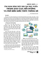 Ứng dụng hình thức đào tạo trực tuyến trong đào tạo, bồi dưỡng và phổ biến kiến thức thống kê