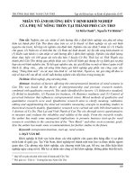 Nhân tố ảnh hưởng đến ý định khởi nghiệp của phụ nữ nông thôn tại thành phố Cần Thơ