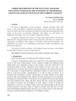 A brief description of the situation and some solutions to develop the economic of traditional crafts villages in Vietnam in the current context