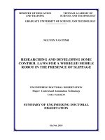 Summary of Engineering Doctoral Dissertation: Researching and developing some control laws for a wheeled mobile robot in the presence of slippage