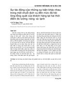 Sự tác động của những sự kiện khác nhau trong một chuỗi dịch vụ đến mức độ hài lòng tổng quát của khách hàng tại hai thời điểm đo lường “nóng” và “lạnh”