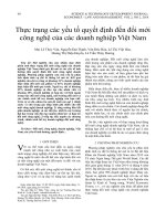 Thực trạng các yếu tố quyết định đến đổi mới công nghệ của các doanh nghiệp Việt Nam