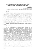 Solutions for human resource development of mechanical enterprises in Vietnam