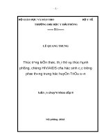 Luận án chuyên khoa cấp 2: Thực trạng, kiến thức thái độ và một số yếu tố liên quan đến phòng chống HIV/AIDS của học sinh các trường phổ thông trung học huyện Triệu Sơn