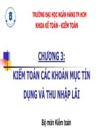Bài giảng học phần Kiểm toán ngân hàng: Chương 3 - ĐH Ngân hàng TP.HCM
