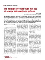 Cần có chiến lược phát triển giáo dục và đào tạo khởi nghiệp cấp quốc gia