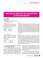 Hoàn thiện quy định về việc ban hành quyết định của Thủ tướng Chính phủ