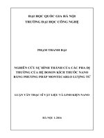 Tóm tắt Luận văn Thạc sĩ: Nghiên cứu sự hình thành của các pha dị thường của hệ boson kích thước nano bằng phương pháp montecarlo lượng tử