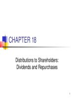 Lecture Managerial finance - Chapter 18: Distributions to shareholders: Dividends and repurchases