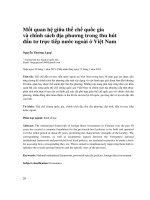 Mối quan hệ giữa thể chế quốc gia và chính sách địa phương trong thu hút đầu tư trực tiếp nước ngoài ở Việt Nam